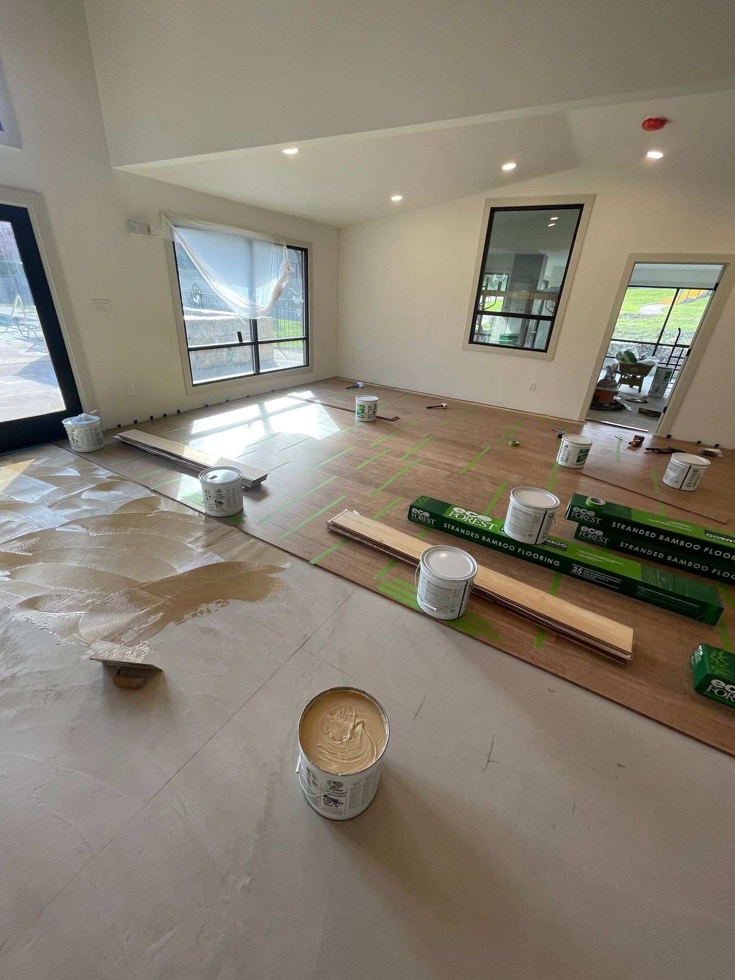 Bamboo wood flooring installation 